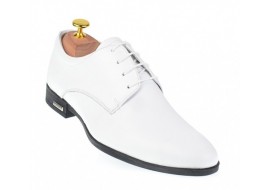 OFERTA marimea 40 - Pantofi albi barbati , eleganti din piele naturala box , GKR Alb -LGKR80A